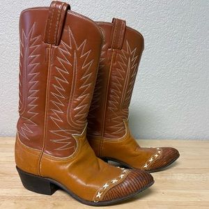 VINTAGE Tony Lama Two Tone Boots Size 5